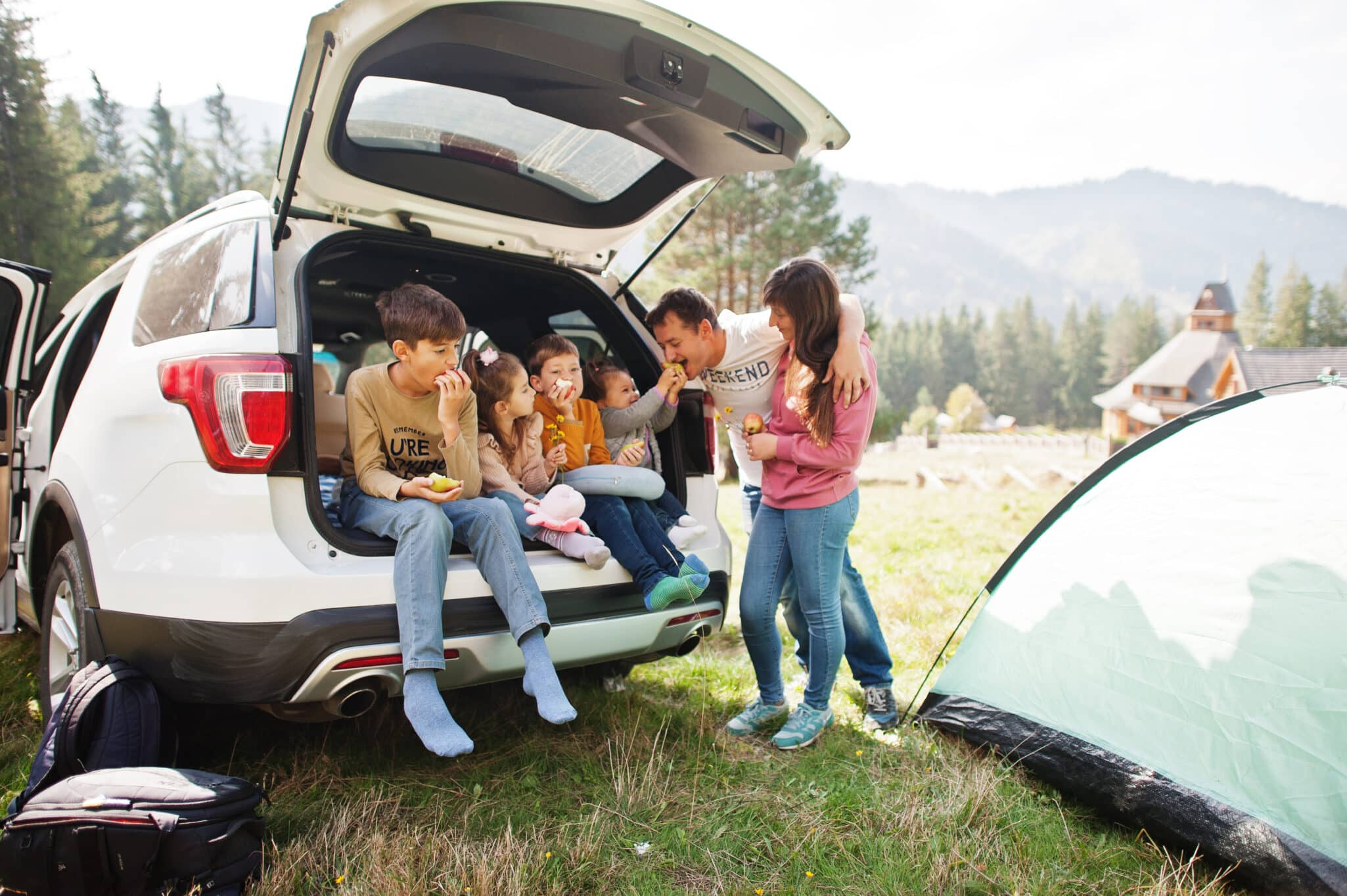 Traveling by car in the mountains